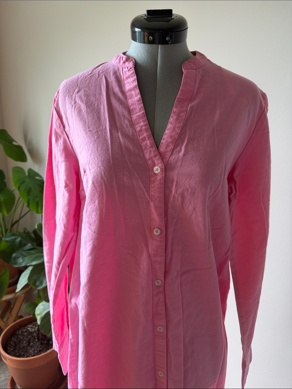 Primark Pink Long Button-Front Shirt Dress - Picture 2 of 3